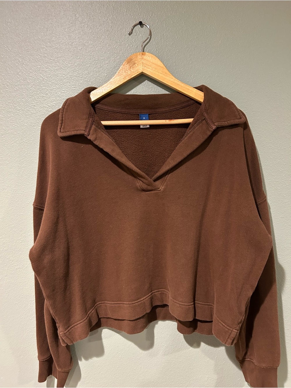 Old Navy Brown Fleece Collared Pullover